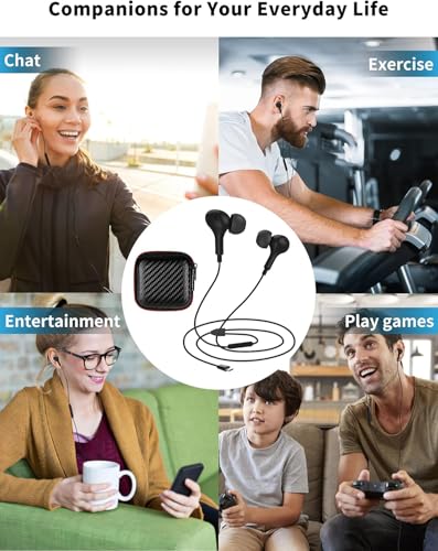 USB C Headphone for Samsung S26 S25 FE S24 A16 A17 Z Wired Earbuds Magnetic | in-Ear Type C Earphone with Microphone Volume Control Bass Stereo Noise Canceling for iPhone 18 Pro Max 17 16 16e 15 Pixel 11
