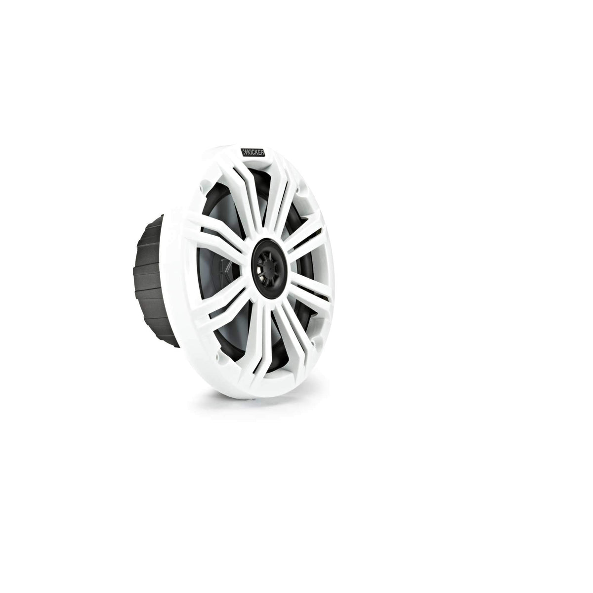 Kicker KM65 6.5-Inch (165mm) Marine Coaxial Speakers with 3/4-Inch Tweeters, 4-Ohm, Charcoal and White Grilles