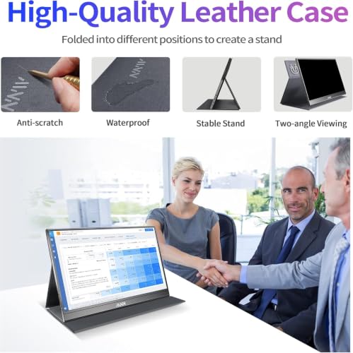 MNN 15.6" FHD 60Hz Portable Monitor USB-C HDMI IPS HDR Gaming Laptop | 15.6" FHD IPS HDR, USB-C one-cable, PC/Mac/Phone/Switch, Smart Case,Laptop , low blue, work&game