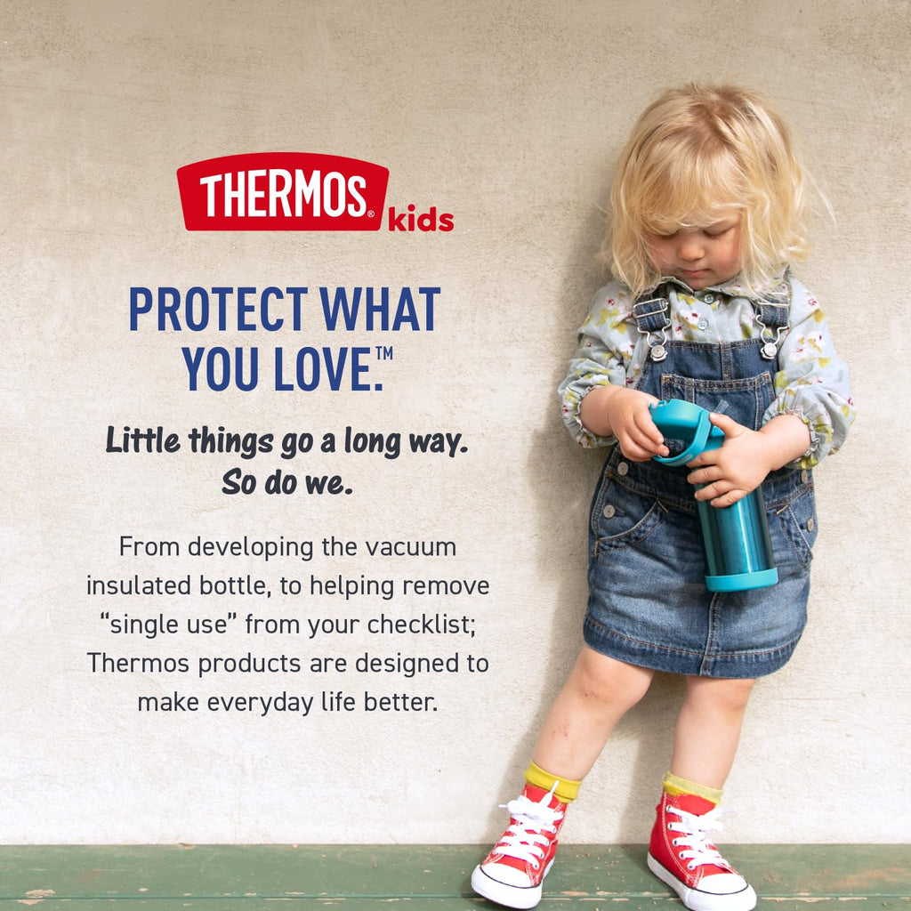 THERMOS FUNTAINER Water Bottle with Straw, 12oz, Bluey | Kids Stainless Steel Insulated Water Bottle, Keeps Drinks Cold Longer for School & Play, BPA-Free
