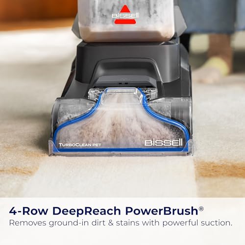 BISSELL TurboClean PET, Upright Carpet & Upholstery Cleaner, 3948 | TurboClean technology for powerful pet hair and stain removal; upright design for full-room carpet care