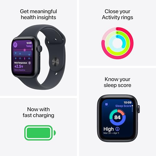 Apple Watch SE 3 [GPS 40mm] Smartwatch with Starlight Aluminum Case with Starlight Sport Band - S/M. Fitness and Sleep Trackers, Heart Rate Monitor, Always-On Display, Water Resistant