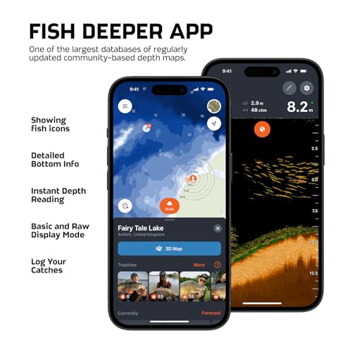 Deeper PRO+ 2 Sonar Fish Finder - Portable Fish Finder and Depth Finder For Kayaks, Boats and Ice Fishing with GPS Enabled | Castable Deeper Fish Finder with FREE User Friendly App