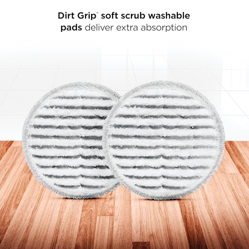 Shark Steam & Scrub Steam Mop, All-in-One Hard Floor Cleaner, Grey, S8001 | LED Headlights, 4 Dirt Grip Soft Scrub Pads Included, XL Water Tank, Swivel Steering