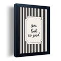 Black and White Bathroom Wall Art You Look So Good Framed Black Striped Bathroom Decor Modern Minimalist Canvas Print Painting Artworks for Wall