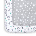 Pack and Play Sheets, 2 Pack Mini Crib Sheets, Stretchy Playard Fitted Sheet, Compatible with Graco Pack n Play, Soft and Breathable Material, Stars & Bunny