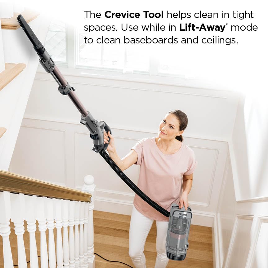 Shark Vertex Lift-Away Upright Vacuum, HEPA Seal, Silver/Rose Gold, AZ2002​ | DuoClean & PowerFins, LED Lights, No Hair Wrap, Large Dust Cup Capacity, Pet Crevice Tool, Dusting Brush​