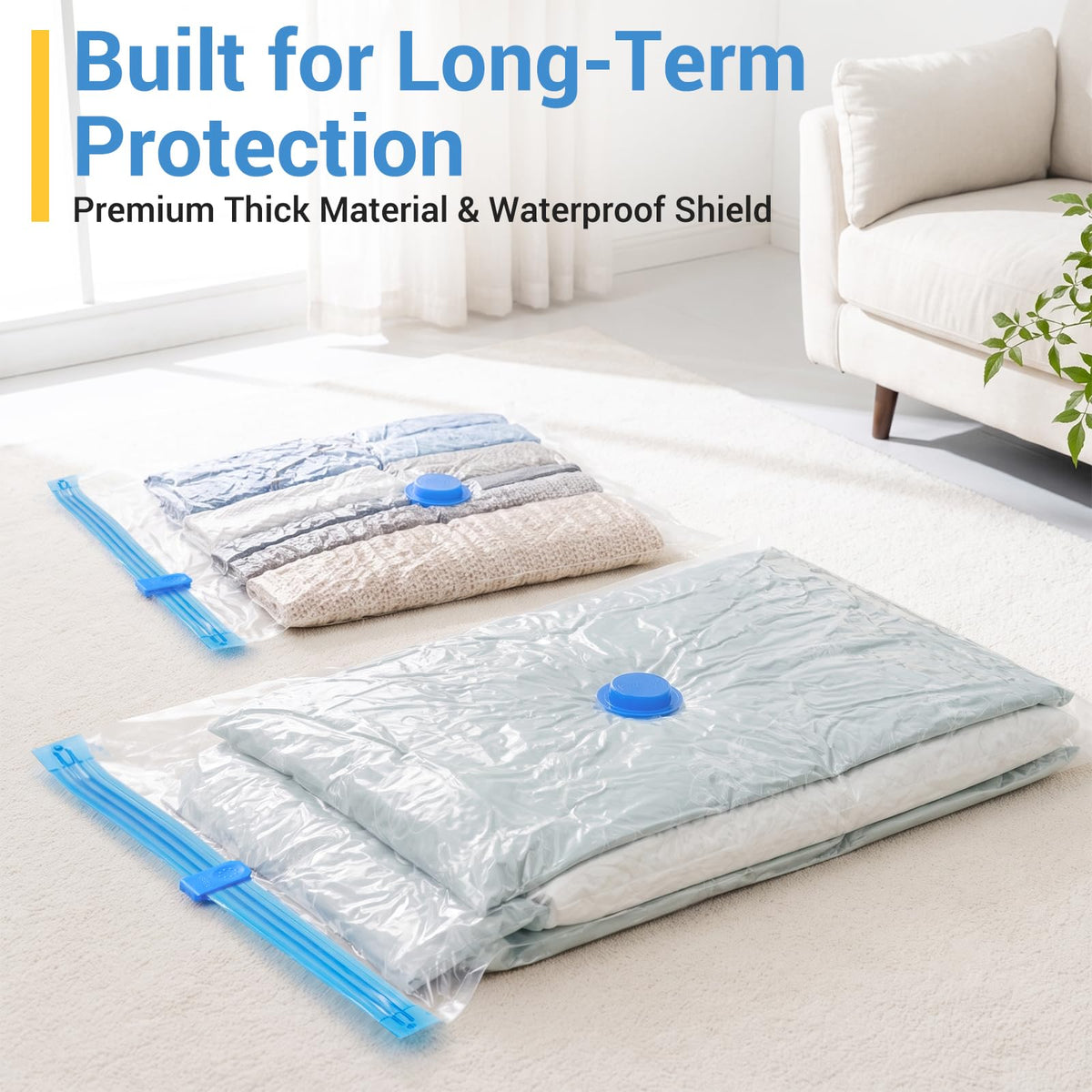 Fygrip 80% Space Saver Vacuum Storage Bags with Hand Pump, 20 Combo | Plastic Packaging Bags, Vacuum Seal Bags for Clothing, Travel Luggage, Blankets, Comforters