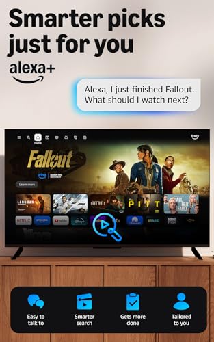 Amazon Fire TV Stick 4K Plus with AI-powered Fire TV Search, Wi-Fi 6, stream hundreds of thousands of movies and shows, free & live TV, find shows faster with Alexa+