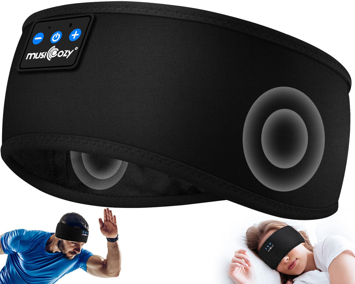 MUSICOZY Sleep Headphones Bluetooth Headband Headphones for Side Sleepers | Sleeping Headbands Wireless Sports Earphones Sweat Resistant Earbuds for Workout Running Cool Gadgets Unique Gifts for Women