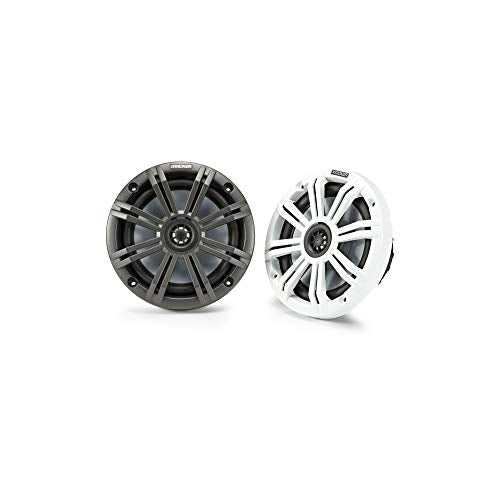 Kicker KM65 6.5-Inch (165mm) Marine Coaxial Speakers with 3/4-Inch Tweeters, 4-Ohm, Charcoal and White Grilles