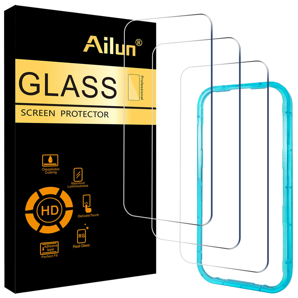 Ailun 3 Pack Screen Protector for iPhone 18 Pro/iPhone 17 Pro | 6.3 inch, Tempered Glass, Installation Frame, Sensor Protection, Dynamic Island Compatible, Case Friendly