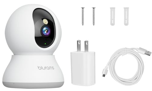 blurams Security Camera, 2K Indoor Camera 360° Pet Camera for Home Security | Motion Tracking, Dual-Band WiFi6, 2-Way Audio, IR Night Vision, Siren, Compatible with Alexa & Google Assistant