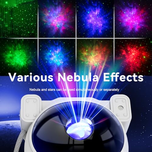 Star Projector Galaxy Night Light - Astronaut Space Projector, Starry Nebula Ceiling LED Lamp with Timer and Remote, Kids Room Decor Aesthetic, for Christmas & Birthdays