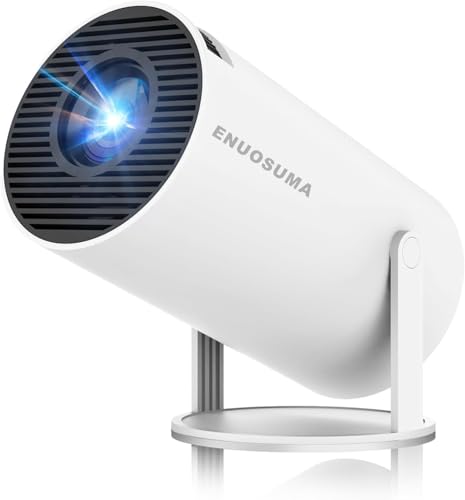 Mini Projector with Wifi and Bluetooth, Built-in App Portable Projector | Portable Projector 4K Support,Smart Video Projector with 210° Rotation,Compatible with iPhone/Android/Laptop/TV Stick