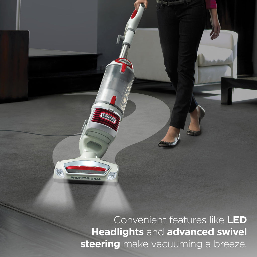 Shark Rotator Lift-Away Upright Vacuum with HEPA Filter, White/Red, NV501 | Lift-Away Pod, 0.9-Qt Dust Cup, Swivel Steering, LED Headlights, Wide Upholstery Tool, Dusting Brush and Crevice Tool