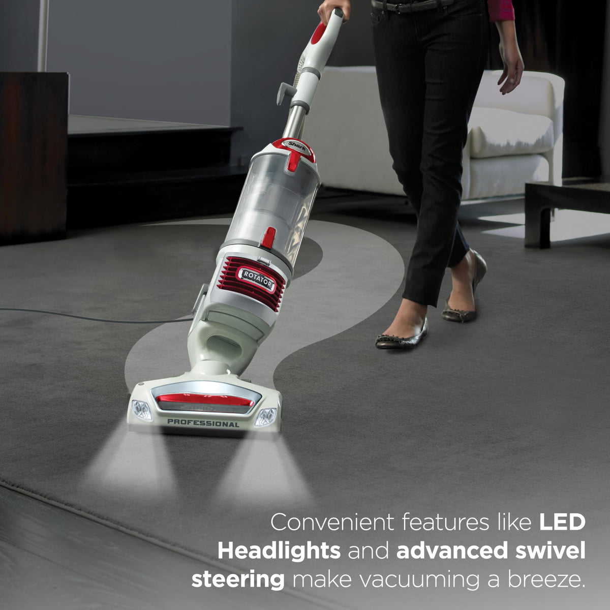 Shark Rotator Lift-Away Upright Vacuum with HEPA Filter, White/Red, NV501 | Lift-Away Pod, 0.9-Qt Dust Cup, Swivel Steering, LED Headlights, Wide Upholstery Tool, Dusting Brush and Crevice Tool
