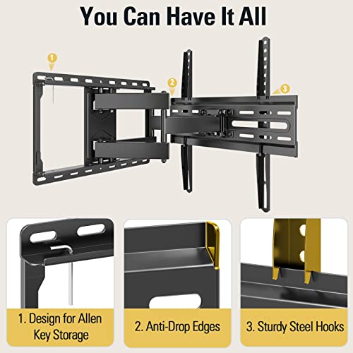 Mounting Dream Full Motion TV Wall Mount for 32-70 Inch TVs up to 110lbs | Mount Bracket with Swivel and Tilt, TV Bracket with Articulating Dual Arms, Fits 16” Studs, Max VESA 400X400 mm, MD2380