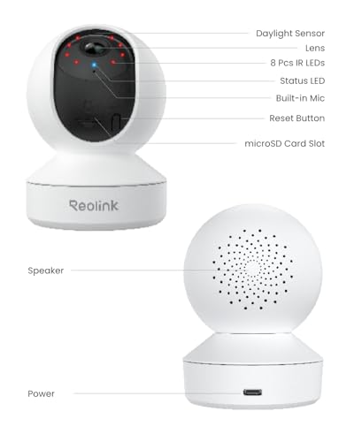 REOLINK 4MP 2K Indoor Camera E1, Plug-in WiFi 6 Security Camera | 360 Degree Pet Camera with Phone app, Baby Monitor with Person/Pet/Cry Detection, Night Vision, 2-Way Talk, Local Storage