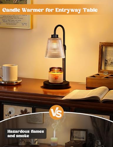 Innqoo Candle Warmer Lamp with Timer Home Decor Birthday Gifts for Women | Dimmable Candle Warmer for Jar Candles, Height Adjustable Wax Warmer,Halloween Decorations House Warming Gifts New Home