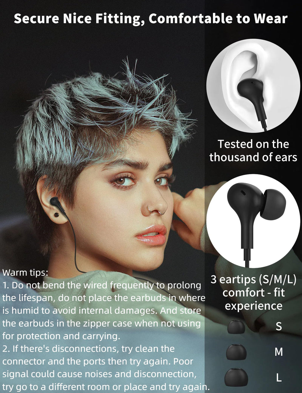 USB C Headphone for Samsung S26 S25 FE S24 A16 A17 Z Wired Earbuds Magnetic | in-Ear Type C Earphone with Microphone Volume Control Bass Stereo Noise Canceling for iPhone 18 Pro Max 17 16 16e 15 Pixel 11