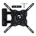 Amazon Basics Full Motion Articulating TV Wall Mount, with Swivel and Tilt, for 26" to 55" TVs and Flat Panels up to 80 Lbs, VESA Compatible, Single Stud, Black