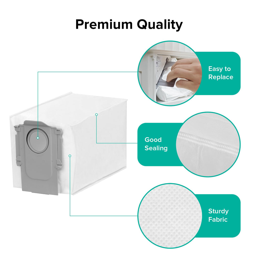 roborock 6 Packs Disposable Dust Bags for Saros 10R, Saros Z70, Saros 20, Qrevo Edge 3 Pro, QV 35A, Qrevo CurvX, Qrevo Curv 2 Flow, Qrevo S Pro, Qrevo 2 Pro, Saros 20 Sonic, S8 Max Ultra & RDS
