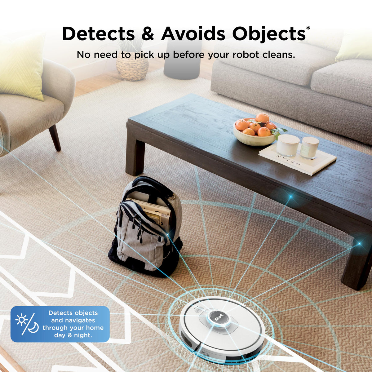 Shark AI Ultra Robot Vacuum, 60-Day Self-Emptying Base, Black, AV2511AE | Matrix Clean Navigation for Carpet, Hard Floors & Pet Hair, HEPA, Powerful Suction, Anti-Hair Wrap, LiDAR Mapping, Wi-Fi