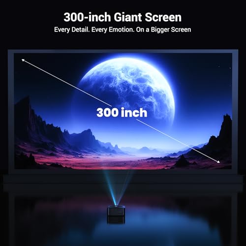 HAPPRUN 1500 ANSI 4K Decoding Outdoor Projector with Official Google TV | Smart Projector with WiFi and Bluetooth, Auto Focus & Keystone, Dolby Audio, Portable Home Theater for Indoor & Outdoor Movie