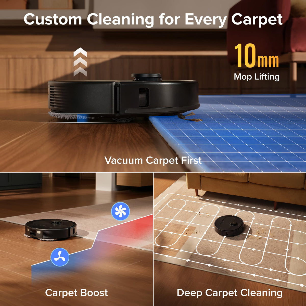 roborock 2026 New Qrevo S Pro Robot Vacuum and Mop, 18,500Pa Suction | Multifunctional Dock with 167℉ Mop Self-Cleaning, Smart Obstacle Avoidance, Anti-Tangle Brush, Liftable Spinning Mop, Black