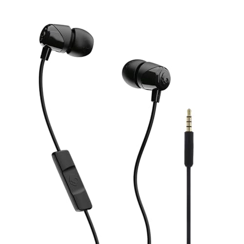 Skullcandy Jib Wired Earbuds with 3.5mm AUX Plug - Black | 3.5mm Wired Earbuds, In-Ear Headphones, Noise Isolating Fit, In-Line Microphone Call and Track Control, Travel Ready
