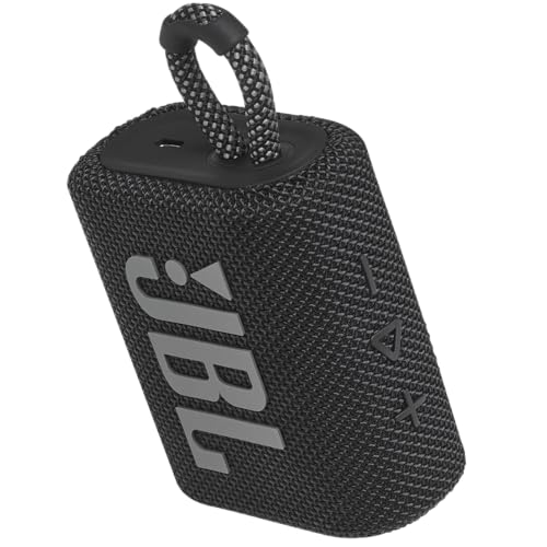 JBL Go 3 - Portable Mini Bluetooth Speaker, big audio and punchy bass, IP67 waterproof and dustproof, 5 hours of playtime, speaker for home, outdoor and travel (Black)