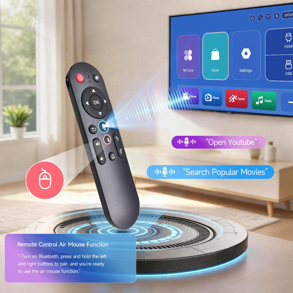 Mini Projector with Wifi 6 and Bluetooth 5.4, Smart Portable Projector 4K Support, Android 14 & 400 ANSI, Auto Focus & Keystone, 1080P Small Proyector Magcubic HY320Pro for Bedroom, Movie, Outdoor