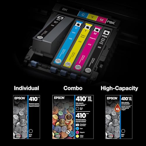 Epson 410 Claria Premium Ink High Capacity Black & Standard Color Cartridge Combo Pack (T410XL-BCS) Works with Expression XP-530, 630, 640, 7100, 830