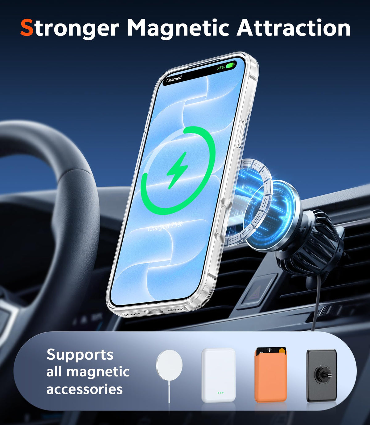 FNTCASE for iPhone 18 Pro Case/17 Pro Case Clear with Screen Protector | Anti Yellowing, Compatible with Magsafe, Magnetic, Rugged Shockproof Protective, Transparent Cell Phone Cover