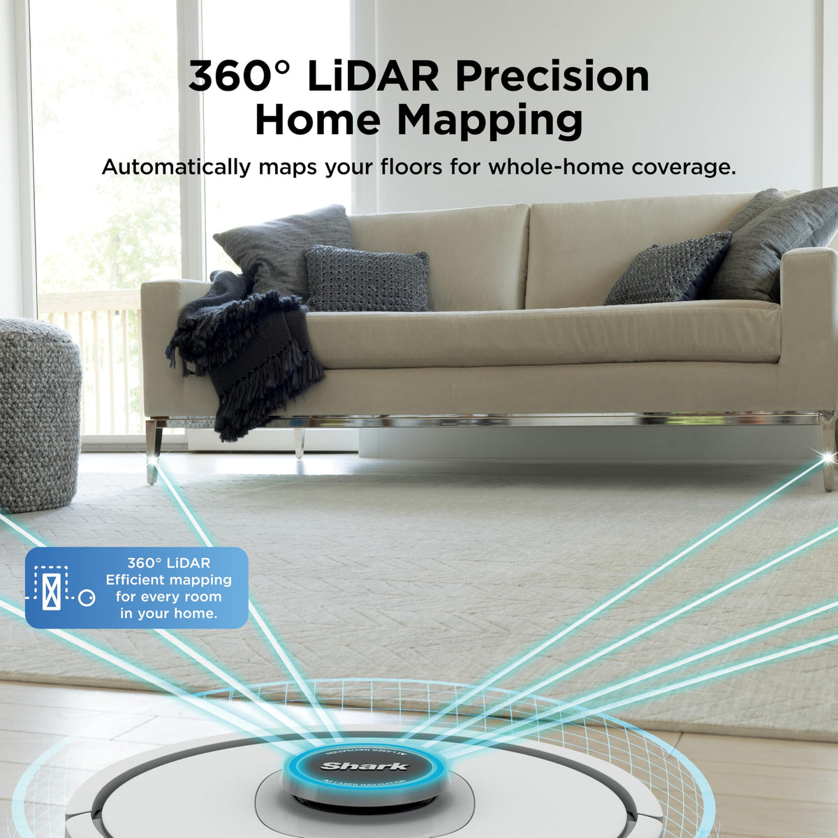 Shark AI Ultra Robot Vacuum, 60-Day Self-Emptying Base, Black, AV2511AE | Matrix Clean Navigation for Carpet, Hard Floors & Pet Hair, HEPA, Powerful Suction, Anti-Hair Wrap, LiDAR Mapping, Wi-Fi