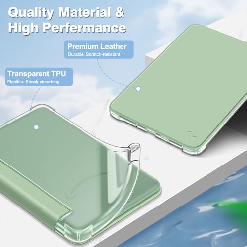 Fintie Slim TPU Case for 6" Kindle 11th Generation 2024/2022, Agave Green | Ultra Clear Transparent Soft TPU Back Cover Lightweight Shell, Auto Wake/Sleep,for All-New Kindle 2024/2022 11th Gen e-Reader