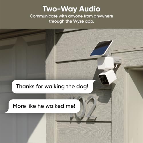 WYZE Solar Cam Pan, 2K Security Cameras Wireless Outdoor, Battery Powered | 360° Pan-Tilt, Battery Powered, 2.4 GHz Wi-Fi camera, AI motion detection, Color night vision, Cameras for home security