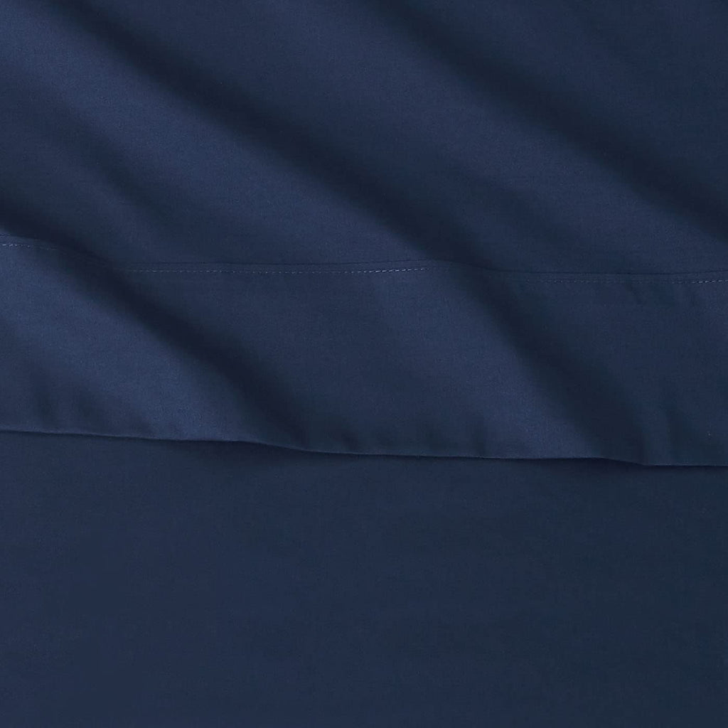 Amazon Basics Lightweight Super Soft Easy Care Wrinkle Free Microfiber 3 Piece Bed Sheet Set with 14-Inch Deep Pockets, Twin, Navy Blue, Solid, Kids, Men & Women Bedding