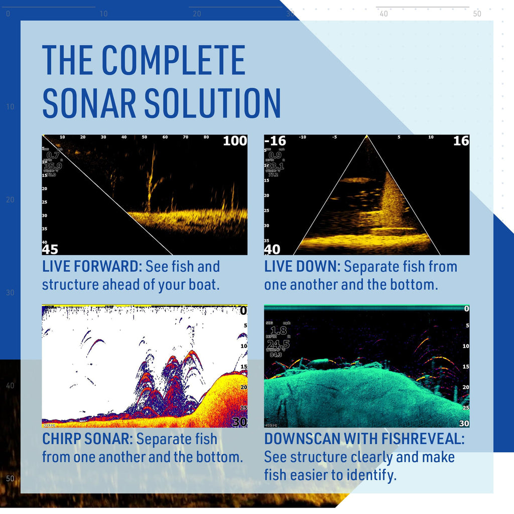 Lowrance Eagle Eye 9 Live Sonar Fish Finder with Preloaded C-MAP Charts | 9-inch IPS display, Live Forward, Live Down, CHIRP, FishReveal, included transducer