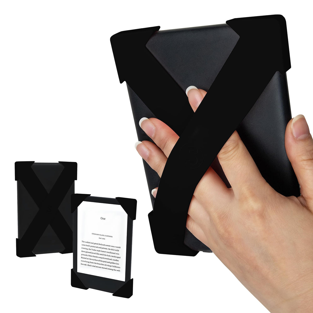 Strapsicle Hand Straps for Kindle Paperwhite & Kobo Aura H2O - Black