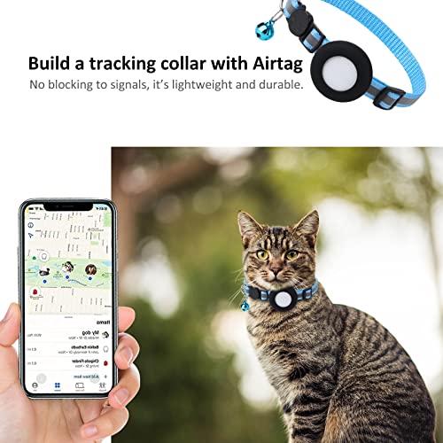 SimpleThings Airtag Cat Collar Holder, Pet Silicone Protective Case | 2Pack Waterproof Case Cover for Apple Air-tag Cat Dog Pet Collar Within 3/8 inch