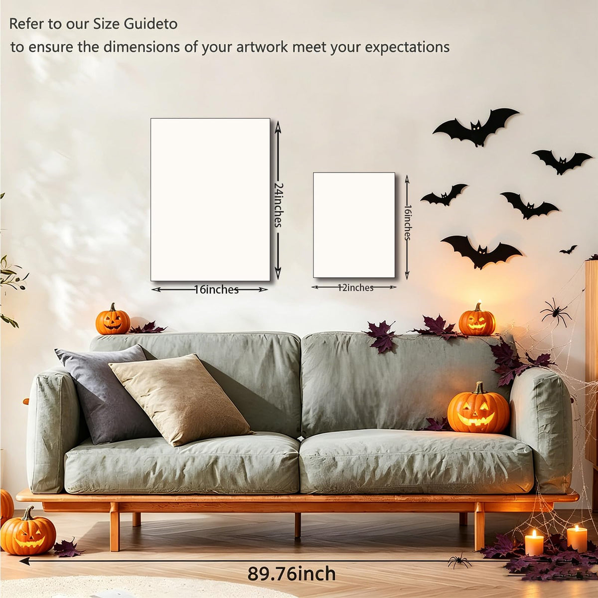 ILLBDR Halloween Three Witches Canvas Wall Art Poster 12x16 inch | Dark Academia Halloween Decor, Three Witch Silhouette Print, Gothic Artwork Fall Gift for Bedroom or Bathroom