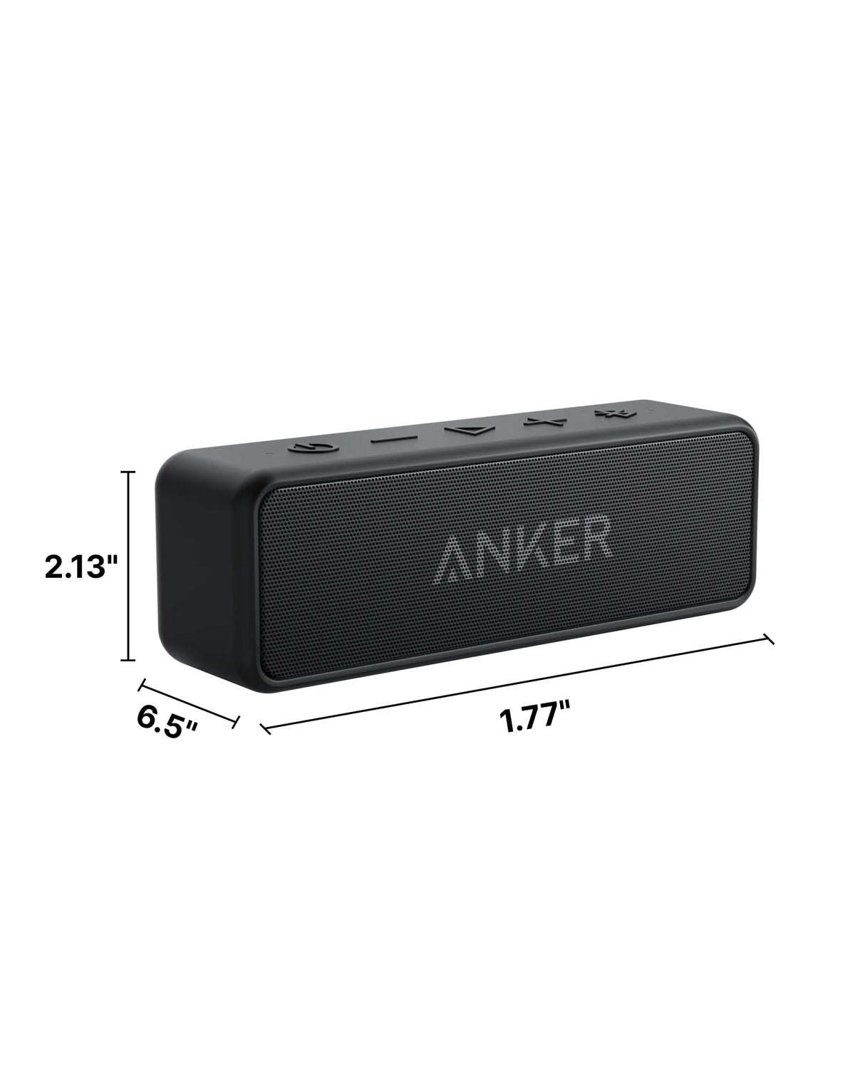 Anker soundcore 2 Portable Bluetooth Speaker, 24-Hour Playtime, IPX7 | 12W Stereo Sound, Wireless Stereo Pairing, Bluetooth 6, Bassup, Wireless Speaker for Home, Shower, Outdoors, Travel, Camping