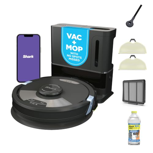 Shark Matrix Plus Robot Vacuum & Mop Combo, 60-Day Self-Emptying, AV2610WA | Matrix Clean Navigation for Carpet, Hard Floors & Pet Hair, HEPA, Sonic Mopping, Anti-Hair Wrap, LiDAR Mapping, Wi-Fi Control