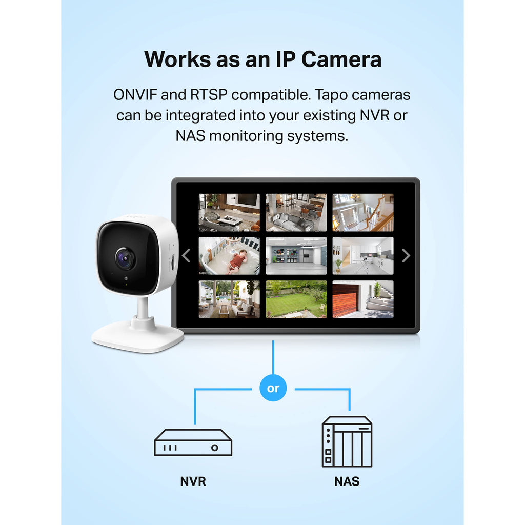 Tapo 1080P Indoor Security Camera, Baby Monitor, Dog Camera, Wired, C100 | Motion Detection, 2-Way Audio, Siren, Night Vision, Cloud & SD Card Storage, Works w/Alexa & Google Home