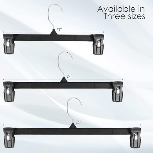 12 inch 30 Pack Pants Hangers Slim Plastic Black