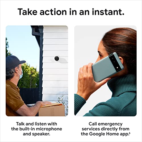 Google Nest Cam Outdoor or Indoor, Battery - Wireless Security Camera | Home security camera, built-in intelligent alerts, 1080p HDR video, works with Google Home and Alexa
