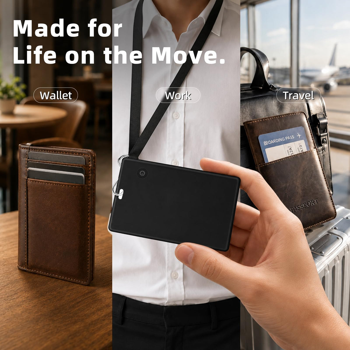 UQO Wallet Tracker Card, Works with Apple Find My or Google Find Hub | MFi certified. Works with Android. Qi charging. 85dB+ sound. Separation alerts. Wallet & passport fit. Great gift idea.