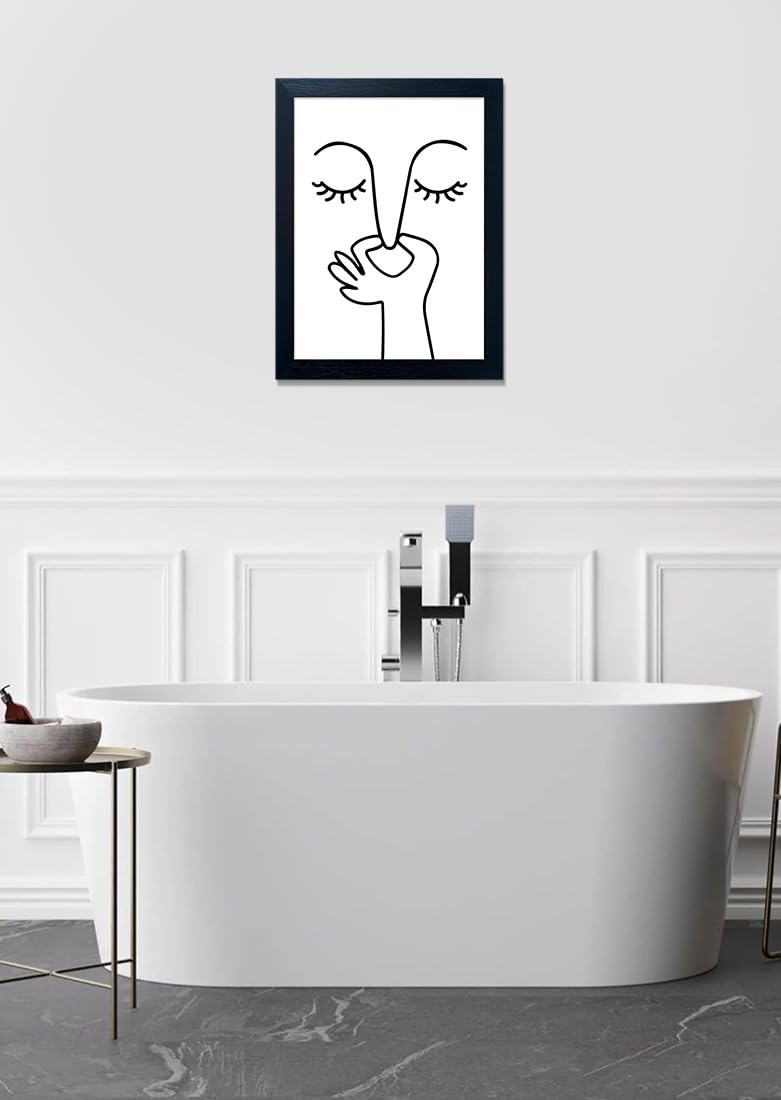 Black and White Bathroom Wall Decor Bad Smell Humorous Wall Art Funny Guest Toilet Picture Print Painting Modern Minimalistic Bathroom Sign